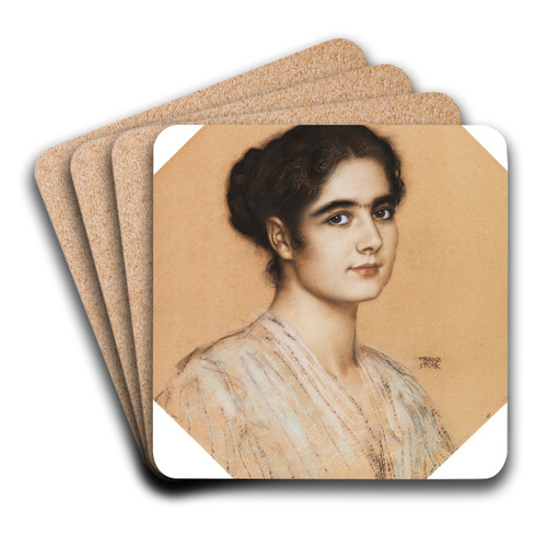 Bildnis der Tochter Mary by Franz von Stuck Art Drink Coaster set