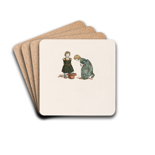 The Pied Piper of Hamelin Pl 8 by Kate Greenaway Drink Coasters - set of 4 The Pied Piper of Hamelin Pl 8 by Kate Greenaway Drink Coasters - set of 4