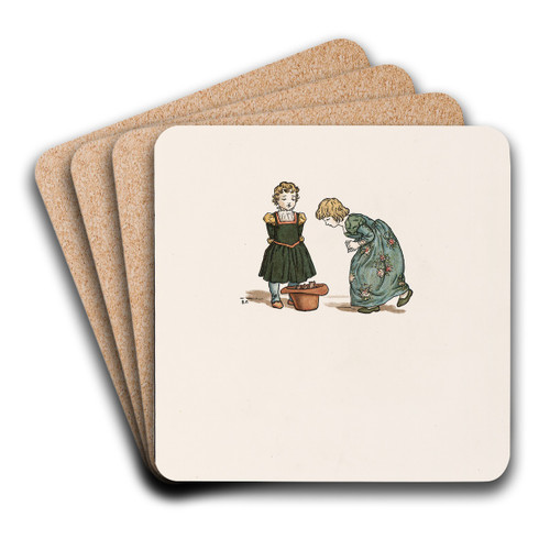 The Pied Piper of Hamelin Pl 8 by Kate Greenaway Art Drink Coaster set The Pied Piper of Hamelin Pl 8 by Kate Greenaway Art Drink Coaster set