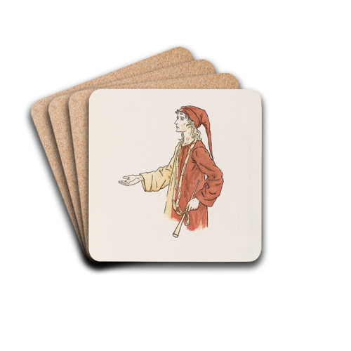 The Pied Piper of Hamelin Pl 17 by Kate Greenaway Drink Coasters - set of 4 The Pied Piper of Hamelin Pl 17 by Kate Greenaway Drink Coasters - set of 4