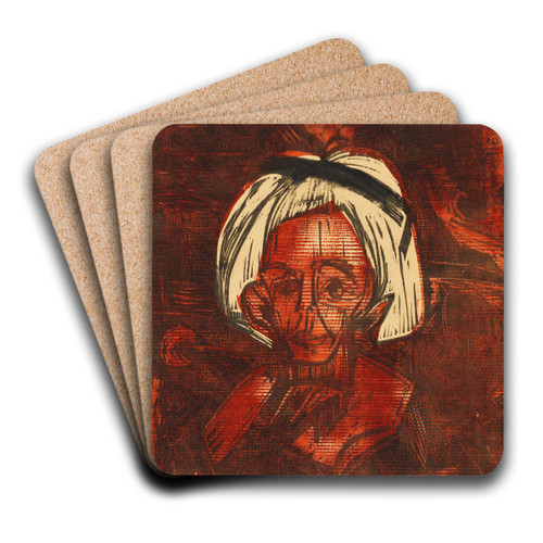 Gelbhaariges Mdchen by Ernst Ludwig Kirchner Art Drink Coaster set