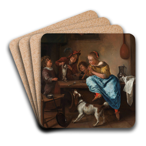 The Dancing Lesson by Jan Steen Art Drink Coaster set