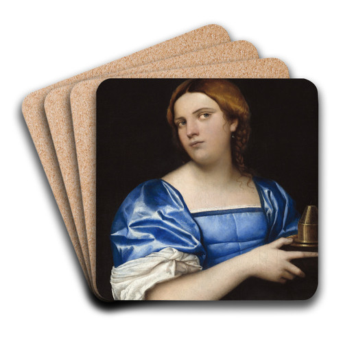 Portrait of a Young Woman as a Wise Virgin by Sebastiano del Piombo Art Drink Coaster set