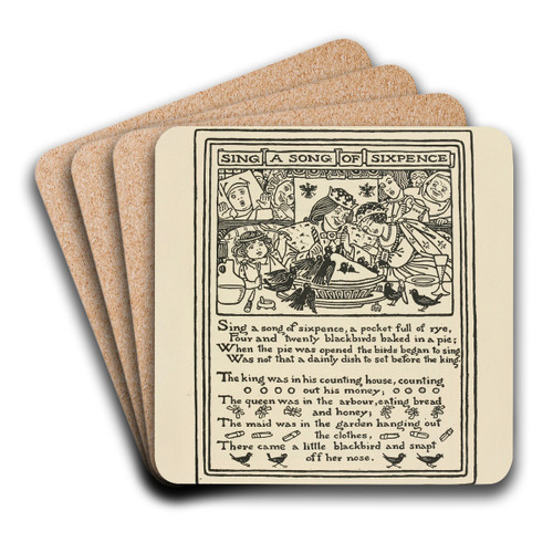 Sing a song of Sixpence by Winifred Smith Art Drink Coaster set