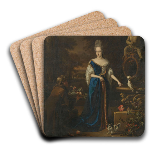 Portrait of Maria Cornelisz, Wife of Silvester van Tongeren by Jan Weenix Art Drink Coaster set Portrait of Maria Cornelisz, Wife of Silvester van Tongeren by Jan Weenix Art Drink Coaster set