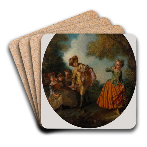 Blind Man's Bluff by Nicolas Lancret Art Drink Coaster set