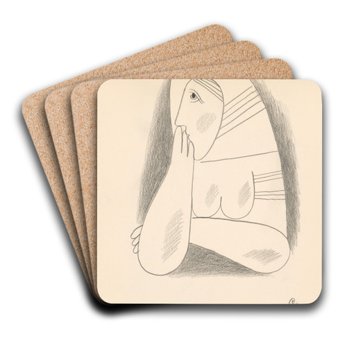 ena v psikovej atke a oplecku s podopretou tvrou by Mikul Galanda Art Drink Coaster set ena v psikovej atke a oplecku s podopretou tvrou by Mikul Galanda Art Drink Coaster set