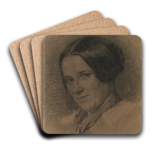 Bildnis einer lchelnden Frau by Angilbert Gbel Art Drink Coaster set