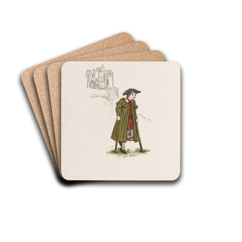 The Pied Piper of Hamelin Pl 37 by Kate Greenaway Drink Coasters - set of 4 The Pied Piper of Hamelin Pl 37 by Kate Greenaway Drink Coasters - set of 4
