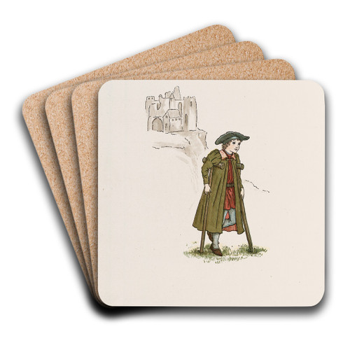 The Pied Piper of Hamelin Pl 37 by Kate Greenaway Art Drink Coaster set The Pied Piper of Hamelin Pl 37 by Kate Greenaway Art Drink Coaster set