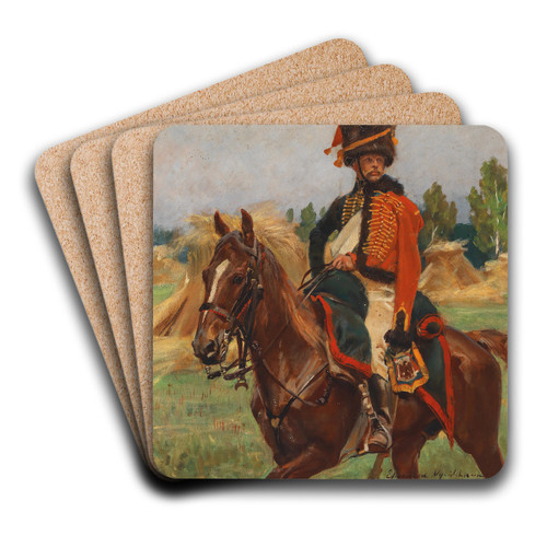 A cossack by Wojciech Kossak Art Drink Coaster set A cossack by Wojciech Kossak Art Drink Coaster set