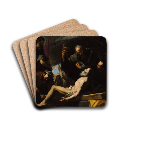 Martyrdom Of Saint Andrew by Jusepe de Ribera Drink Coasters - set of 4