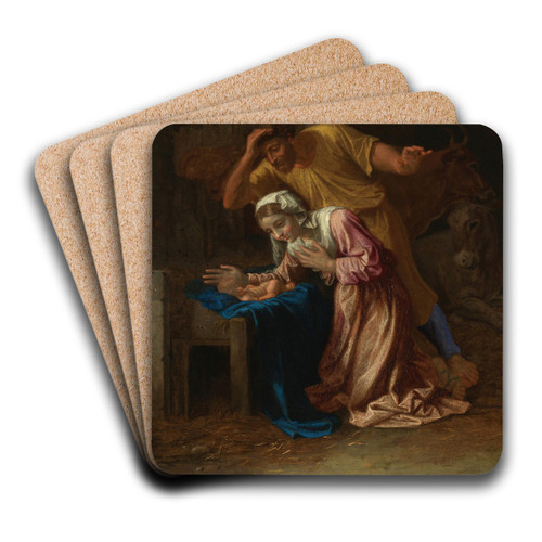 Birth of Christ by Nicolas Poussin Art Drink Coaster set