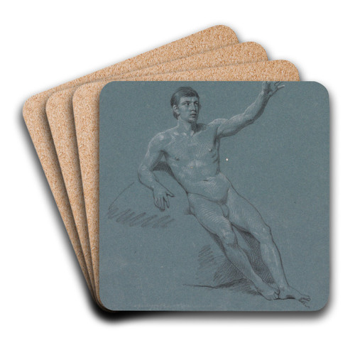 Nude by Jean Antoine Verschaeren Art Drink Coaster set