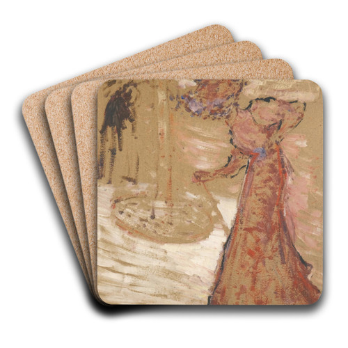 La Femme au jardin public by douard Vuillard Art Drink Coaster set
