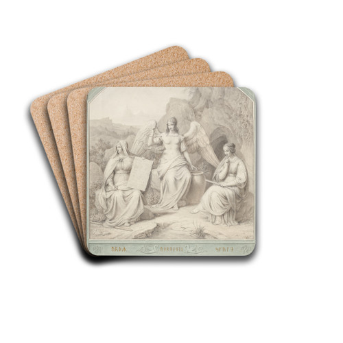 Nornerne by Johan Ludvig Lund Drink Coasters - set of 4
