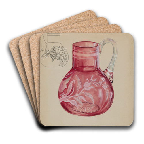 Ruby Pitcher by Ralph Atkinson Art Drink Coaster set Ruby Pitcher by Ralph Atkinson Art Drink Coaster set