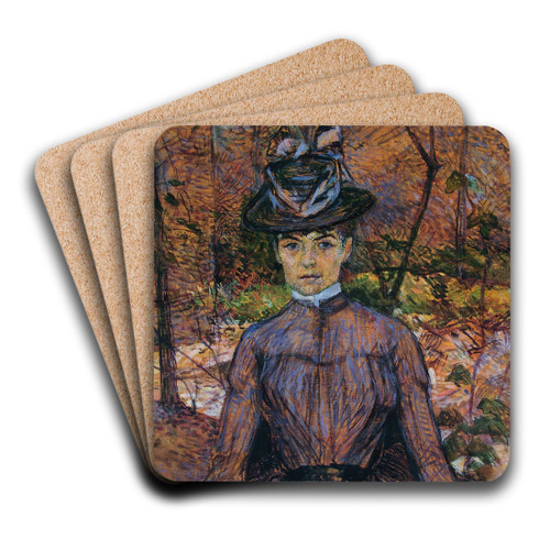 Portrait de Suzanne Valadon by Henri de Toulouse-Lautrec Art Drink Coaster set