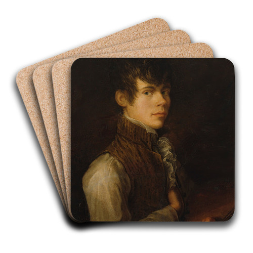 Self-Portrait, 1805 by Alexander Laurus Art Drink Coaster set Self-Portrait, 1805 by Alexander Laurus Art Drink Coaster set