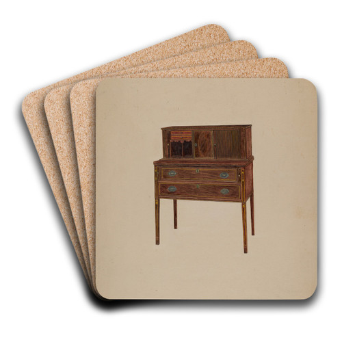 Desk by Dorothea A. Farrington Art Drink Coaster set