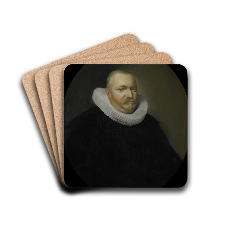 Portrait of Ewoud Pietersz van der Horst, Director of the Rotterdam Chamber of the Dutch East India Company, elected 1618 by Pieter Van Der Werff Drink Coasters - set of 4 Portrait of Ewoud Pietersz van der Horst, Director of the Rotterdam Chamber of the Dutch East India Company, elected 1618 by Pieter Van Der Werff Drink Coasters - set of 4