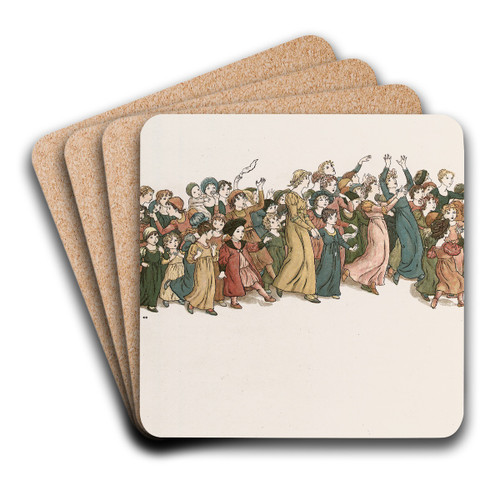 The Pied Piper of Hamelin Pl 32 by Kate Greenaway Art Drink Coaster set The Pied Piper of Hamelin Pl 32 by Kate Greenaway Art Drink Coaster set