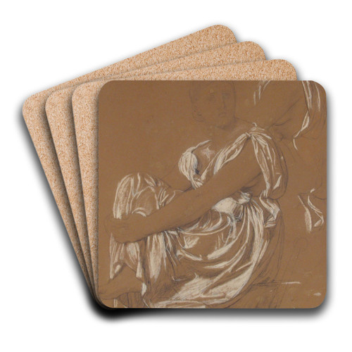 Study for the Figure of the Iliad in 'The Apotheosis of Homer' by Jean Auguste Dominique Ingres Art Drink Coaster set