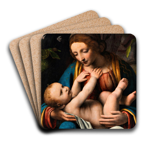Madonna with the Christ Child by Bernardino Luini Art Drink Coaster set