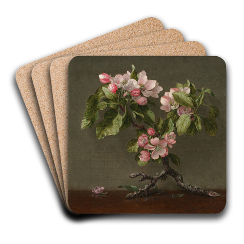 Apple Blossoms by Martin Johnson Heade Art Drink Coaster set
