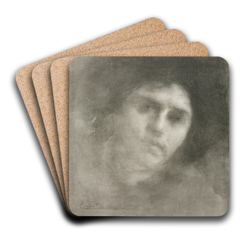 Madame Eugne Carrire (large plate) by Eugne Carriere Art Drink Coaster set