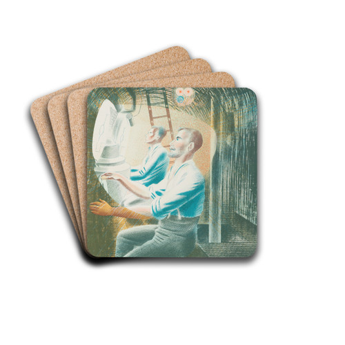 Submarine observation by Eric Ravilious Drink Coasters - set of 4 Submarine observation by Eric Ravilious Drink Coasters - set of 4