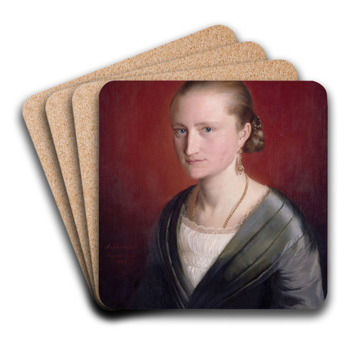 Portrett av Claudine Jaeger by Adolph Tidemand Art Drink Coaster set