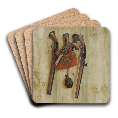 Trompe L'oeil With Pistols by Cornelius Norbertus Gijsbrechts Art Drink Coaster set