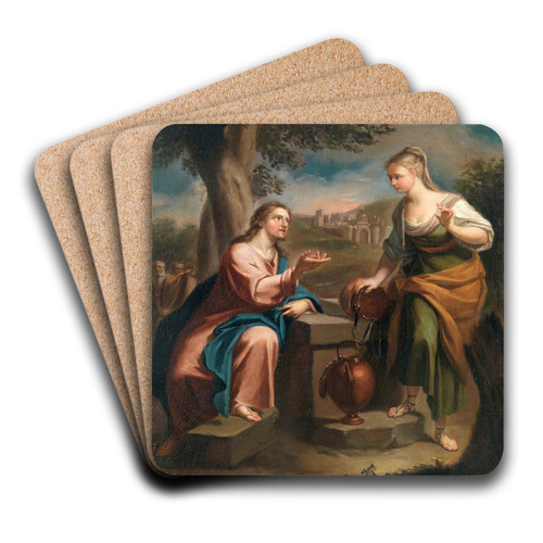 Christ and the Samaritan Woman at the Well by Francesco Trevisani Art Drink Coaster set