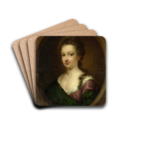 Emerantia van Citters (1666-94), Sister of Anna van Citters by Simon Dubois Drink Coasters - set of 4