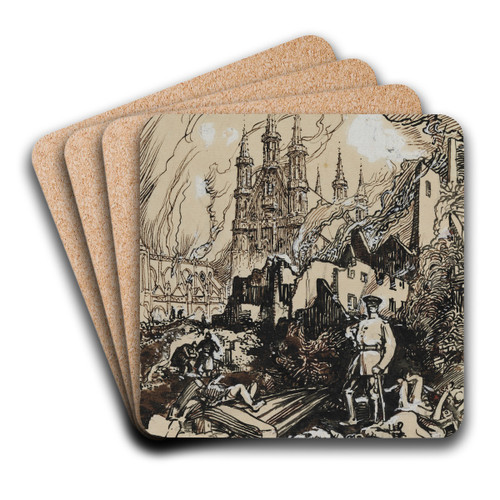 Louvain by Auguste Louis Lepre Art Drink Coaster set