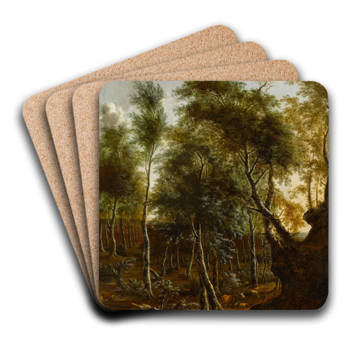 Forest landscape by Frederik de Moucheron Art Drink Coaster set