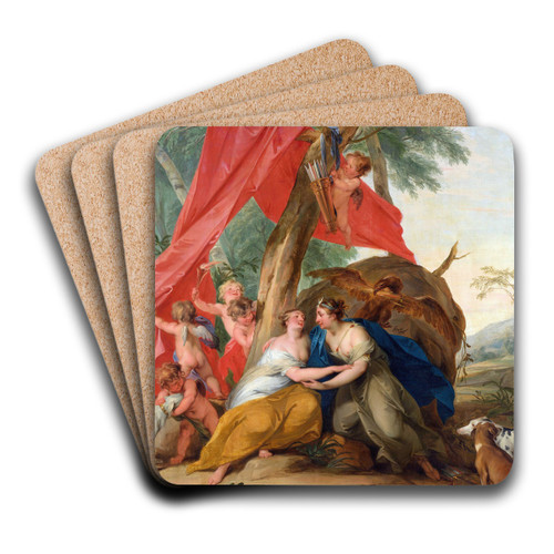 Jupiter, Disguised As Diana, Seducing The Nymph Callisto by Jacob de Wit Art Drink Coaster set