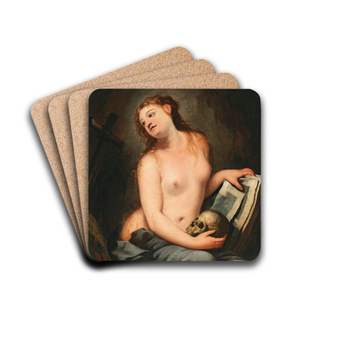 The penitent Magdalene by Antonio Zanchi Drink Coasters - set of 4 The penitent Magdalene by Antonio Zanchi Drink Coasters - set of 4
