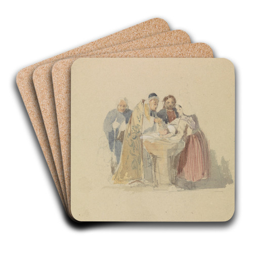 A Christening by Thomas Shotter Boys Art Drink Coaster set