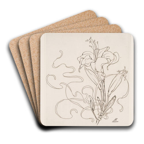 Assiette (lis). by Flix Bracquemond Art Drink Coaster set