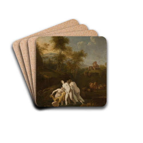 Bath of nymphs by Christian Wilhelm Ernst Dietrich Drink Coasters - set of 4 Bath of nymphs by Christian Wilhelm Ernst Dietrich Drink Coasters - set of 4
