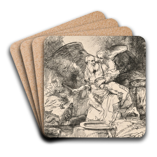 Abraham's Sacrifice by Rembrandt van Rijn Art Drink Coaster set