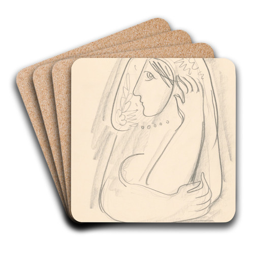 ena v kvetovanej atke podopierajca si sluchy by Mikul Galanda Art Drink Coaster set ena v kvetovanej atke podopierajca si sluchy by Mikul Galanda Art Drink Coaster set