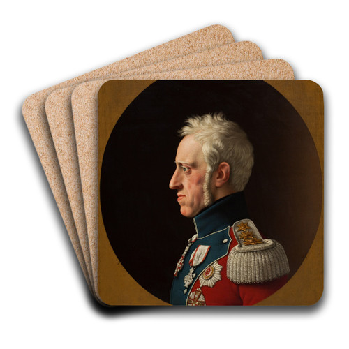Portrait Of Frederik 6 by Christoffer Wilhelm Eckersberg Art Drink Coaster set