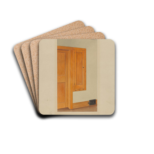 Shaker Cupboard by John W. Kelleher Drink Coasters - set of 4 Shaker Cupboard by John W. Kelleher Drink Coasters - set of 4