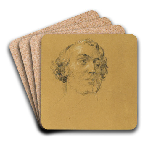 Portrtstudie by Johann Peter Krafft Art Drink Coaster set Portrtstudie by Johann Peter Krafft Art Drink Coaster set