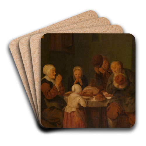 Saying Grace by Jan Miense Molenaer Art Drink Coaster set