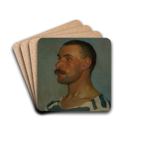 Head Study of a Gondolier by Dominik Skuteck Drink Coasters - set of 4