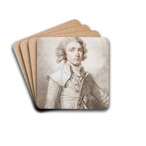 Portrait Of A Young Gentleman by Jean-Baptiste Greuze Drink Coasters - set of 4